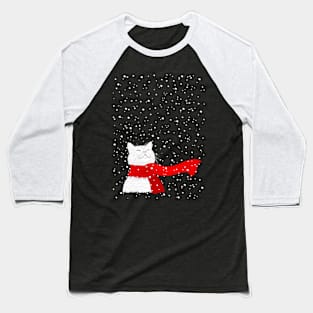 Snow Cat (white) Baseball T-Shirt